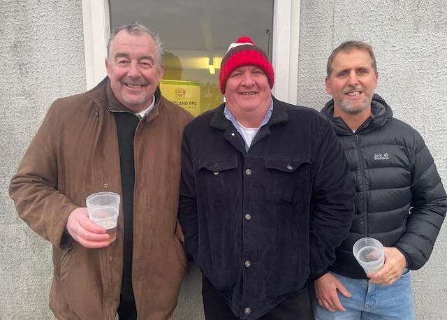 Whitland old timers Paul Kirk, Steve Hartland, Phil Stretch Morgan console themselves with a pint.